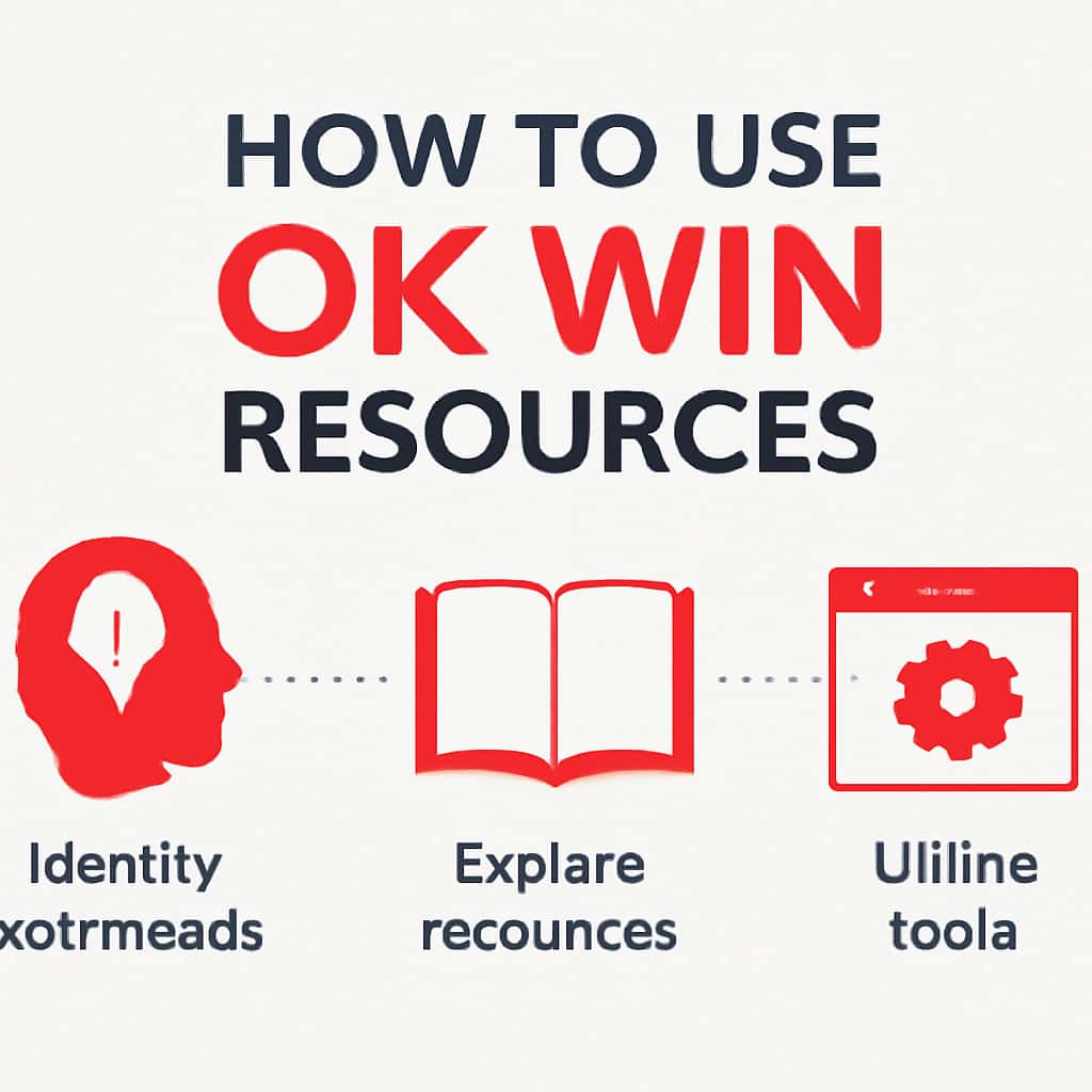 An educational diagram on using OK Win resources.