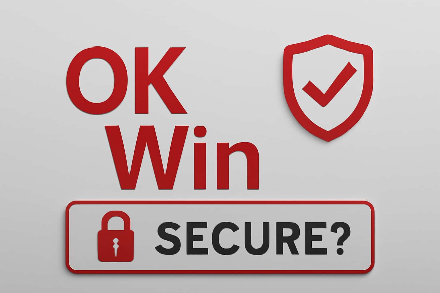 A neutral scene emphasizing the security features of OK Win.