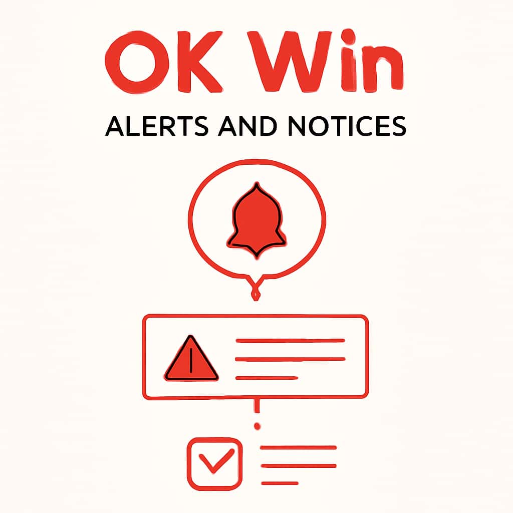 An educational diagram about OK Win Alerts and Notices.