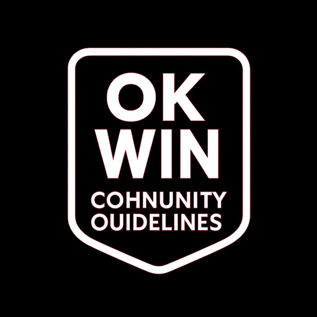 Badge design for OK Win Community Guidelines.