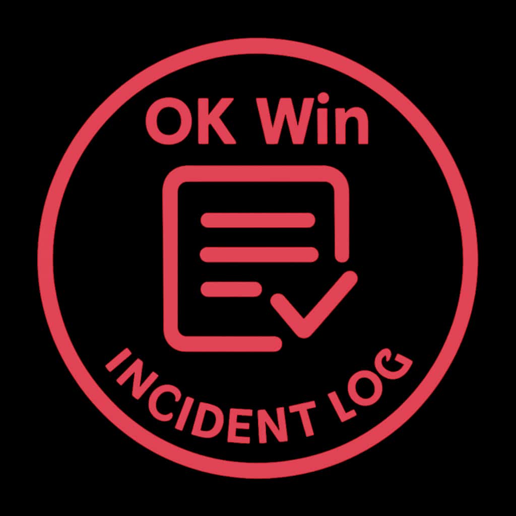 OK Win Incident Log badge icon reflecting support resources.