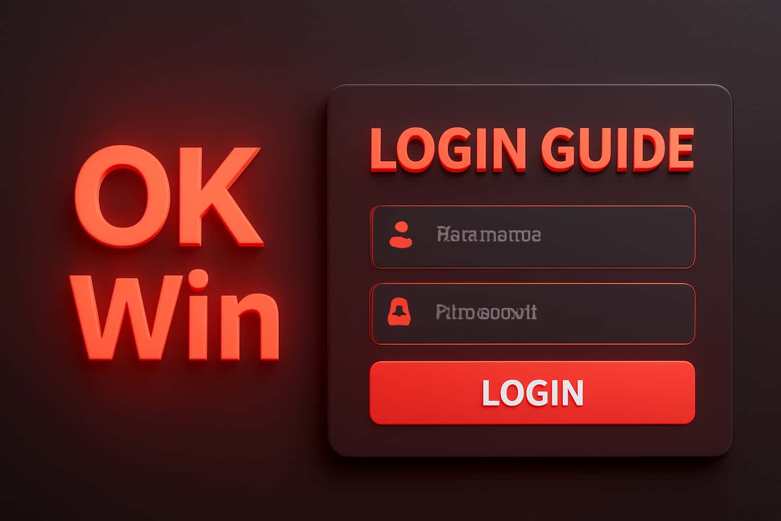 Visual representation of the OK Win Login Guide, focusing on secure account access and troubleshooting.