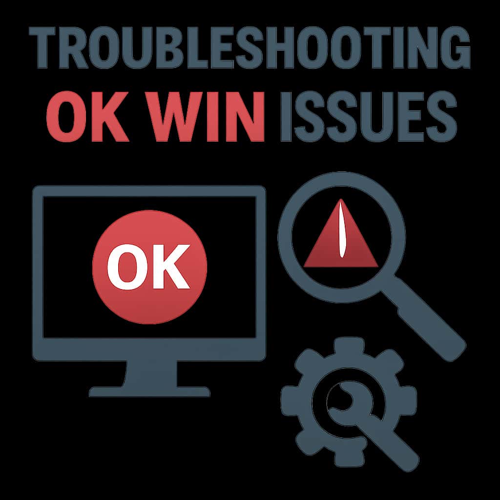 Inline diagram illustrating troubleshooting topics for OK Win