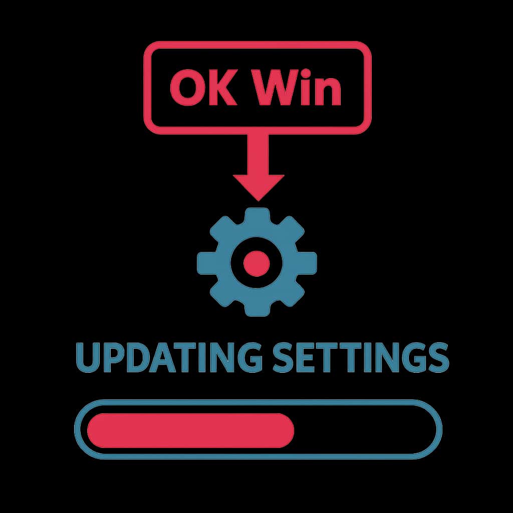 Diagram of the updating process for OK Win settings.